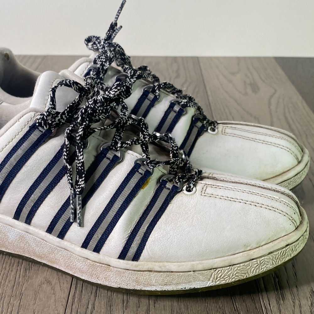 K-Swiss White and Navy Athletic Sneakers Men’s Size 10.5 - USED - Y2K Vtg - Picture 3 of 11